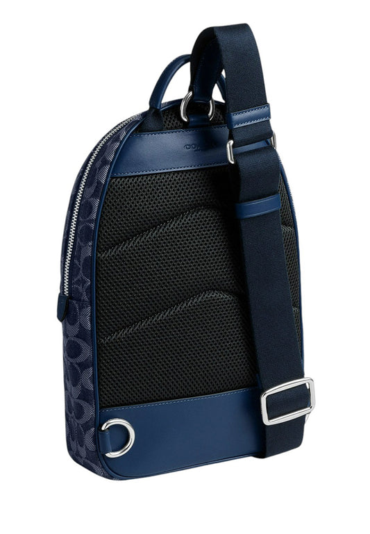 Coach Mens Charter Pack In Signature Denim - Deep Blue