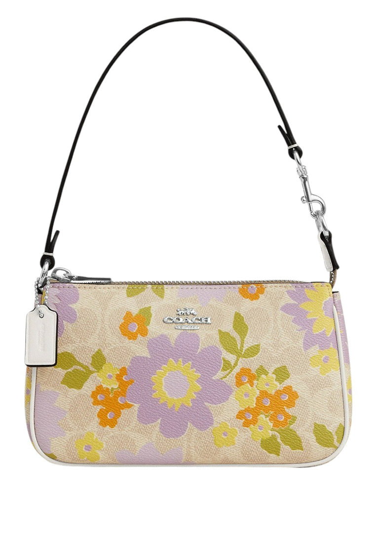 Coach Nolita 19 In Signature Canvas With Floral Print In Sand Multi (Shw)(Cbm73)