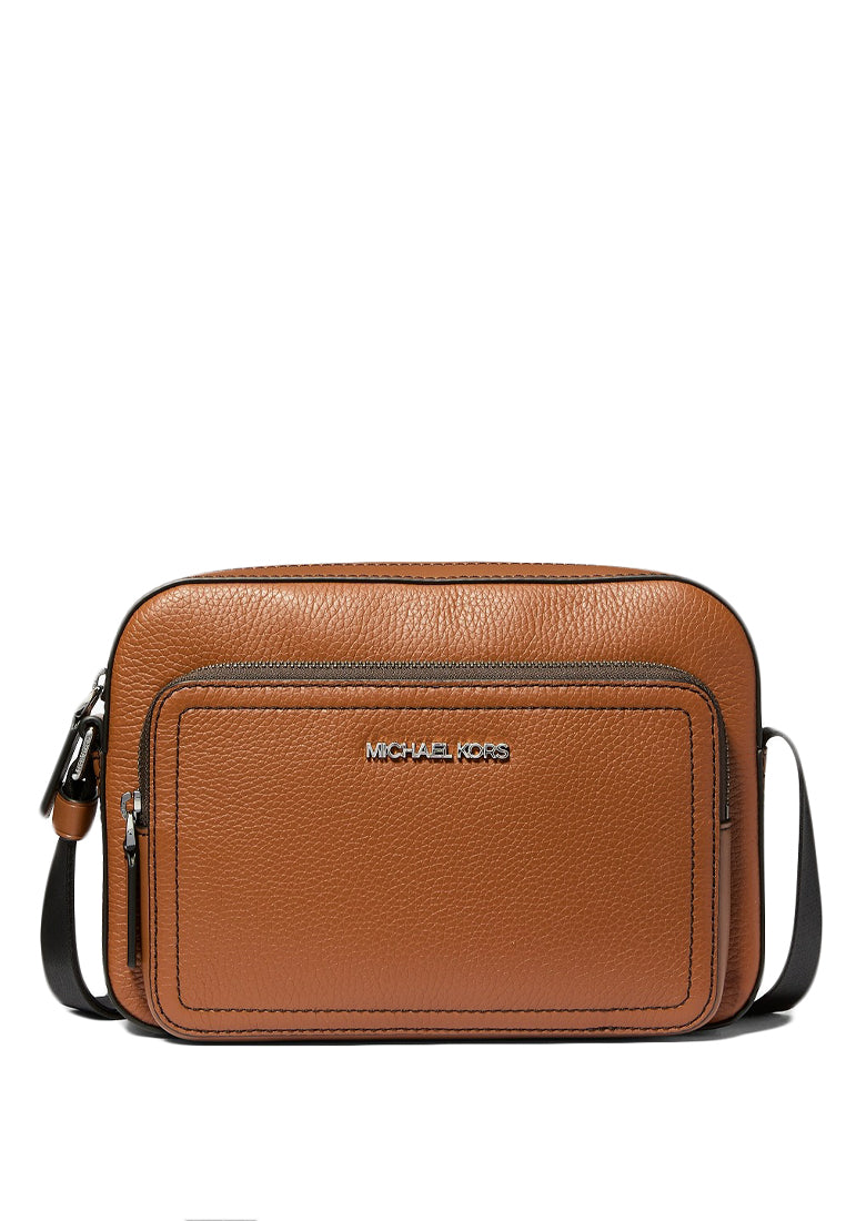 Michael Kors Mens Cooper Pebbled Leather Utility Crossbody Bag - Brown