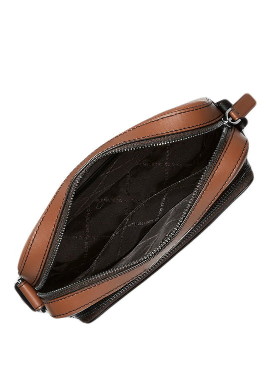 Michael Kors Mens Cooper Pebbled Leather Utility Crossbody Bag - Brown