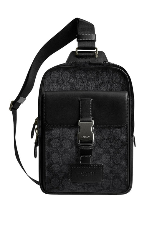 Coach Mens Track Pack In Signature Canvas - Black