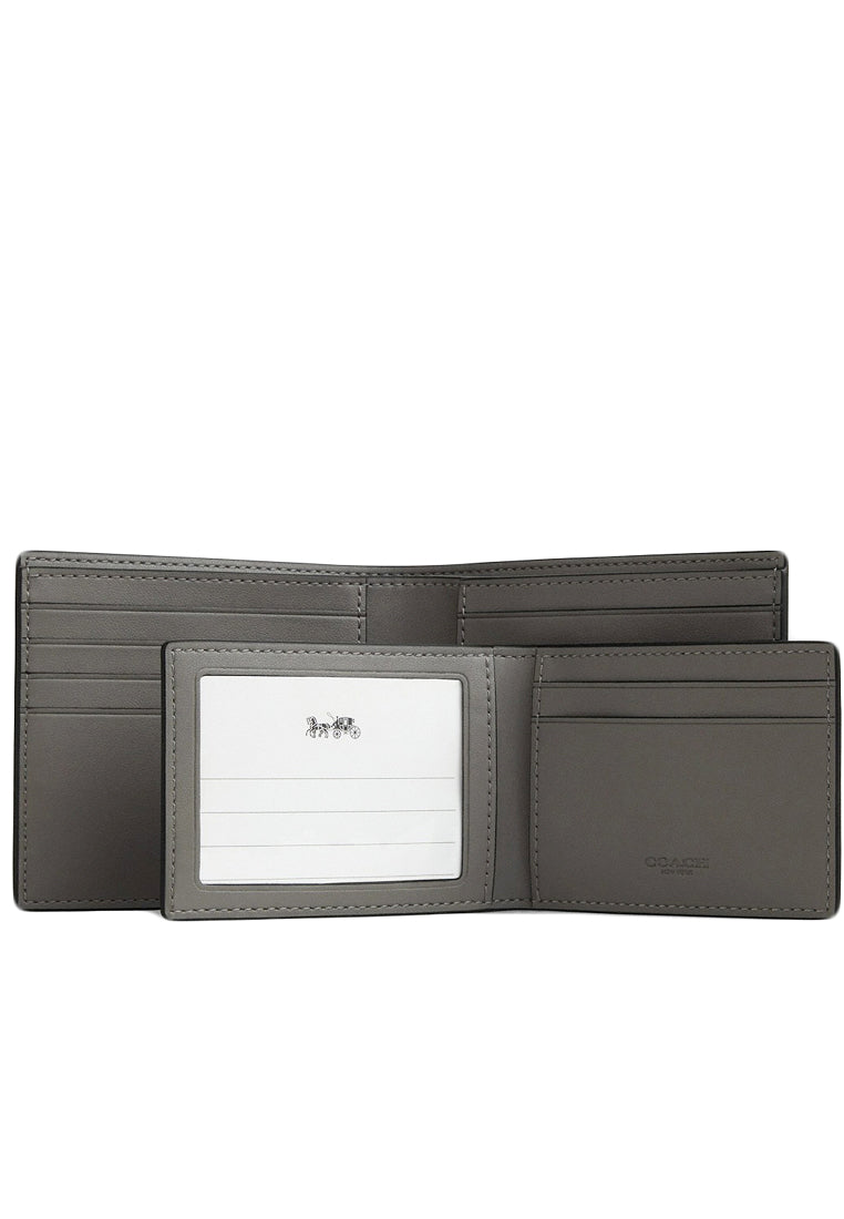 Coach Mens 3-In-1 Wallet In Signature Canvas With Patches - Grey/Multi