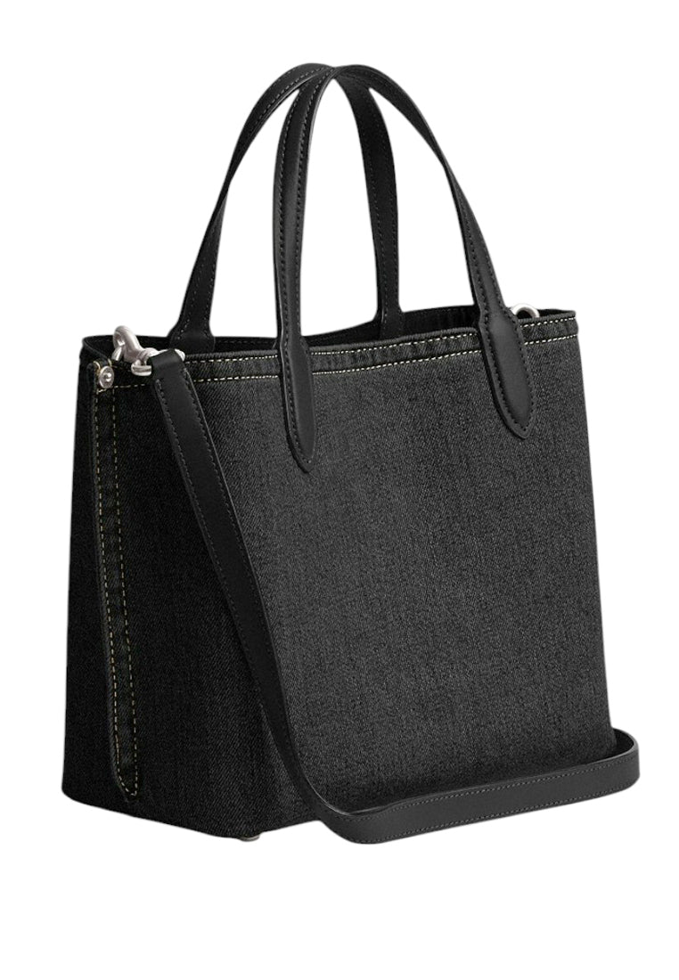 Coach Willow Tote 24 In Denim - Black