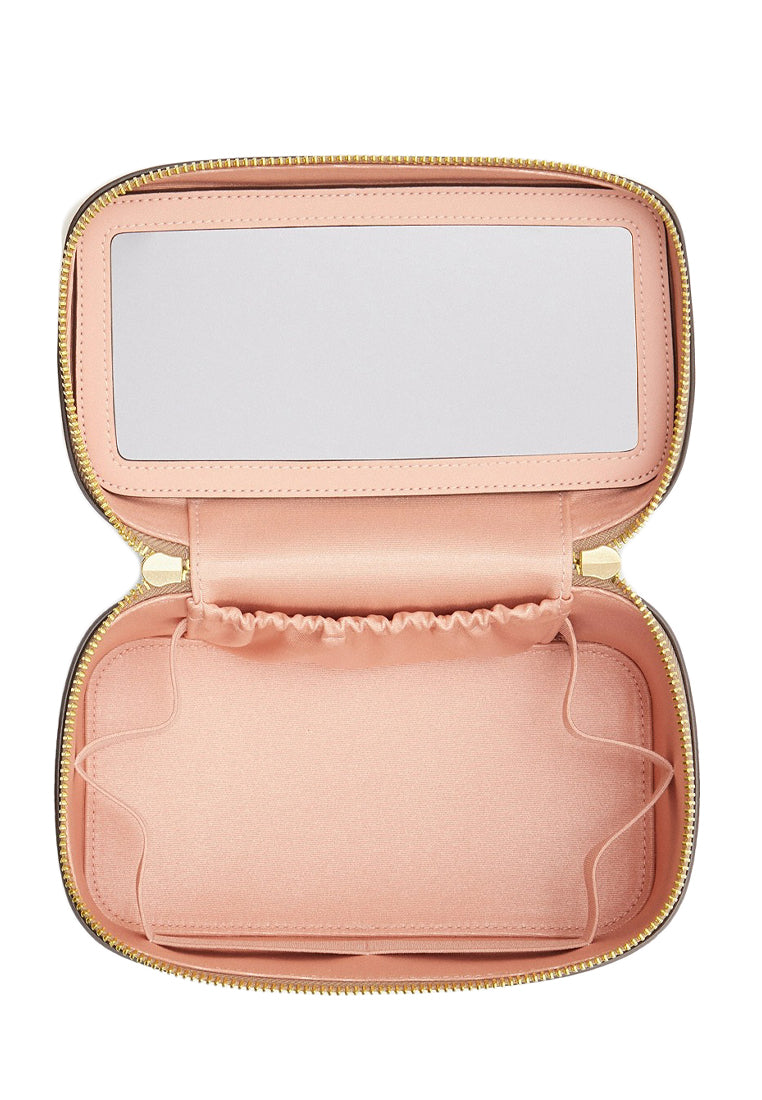 Coach Cosmetic Case In Signature Canvas With Floral Print - Sand/Multi