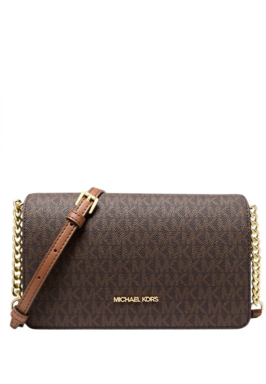 Michael Kors Jet Set Medium Signature Logo Crossbody Bag - Brown