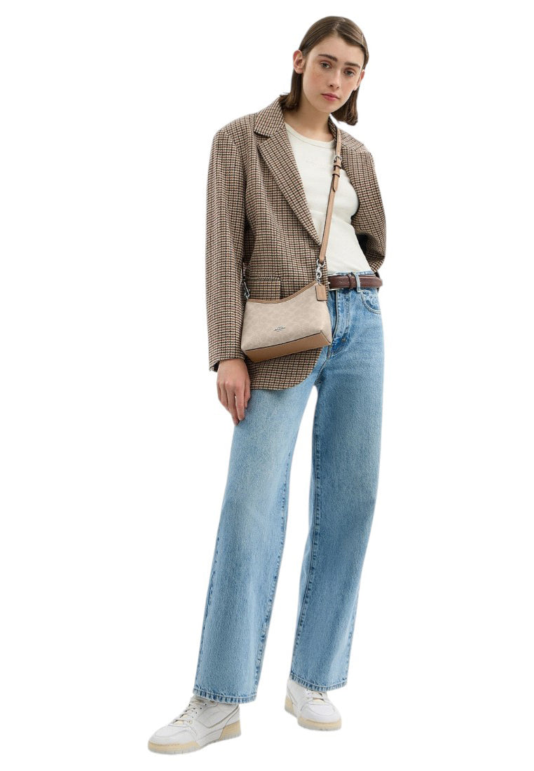 Coach Laurel Small Shoulder Bag In Signature Canvas - Sand/Taupe