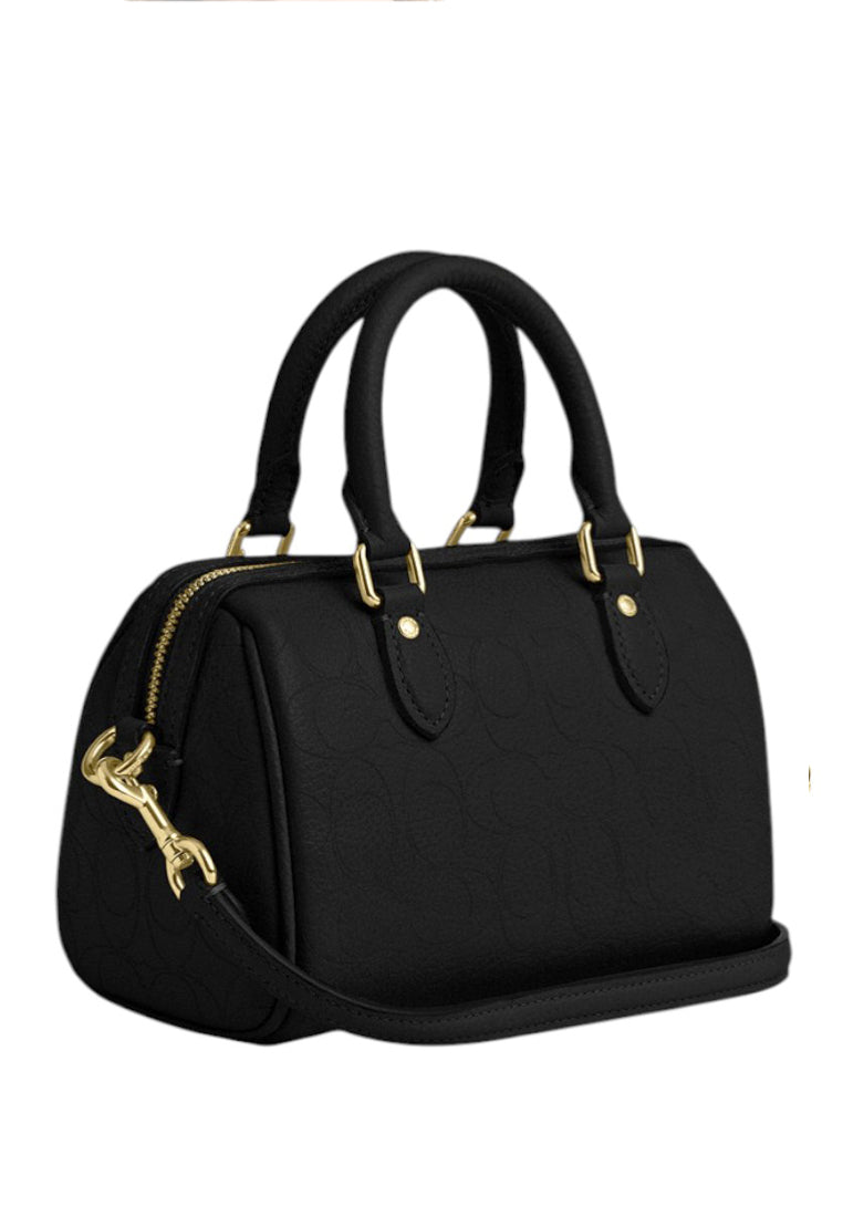 Coach Mini Rowan Crossbody Bag In Signature Leather - Black