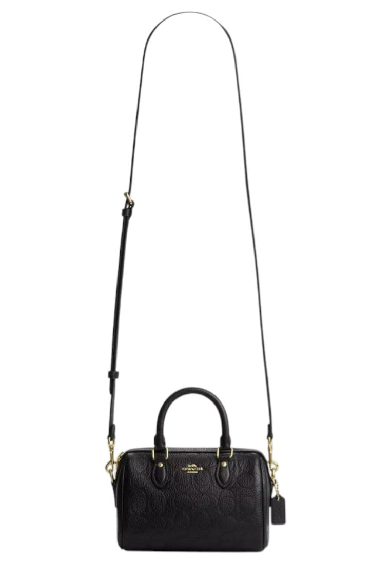 Coach Mini Rowan Crossbody Bag In Signature Leather - Black