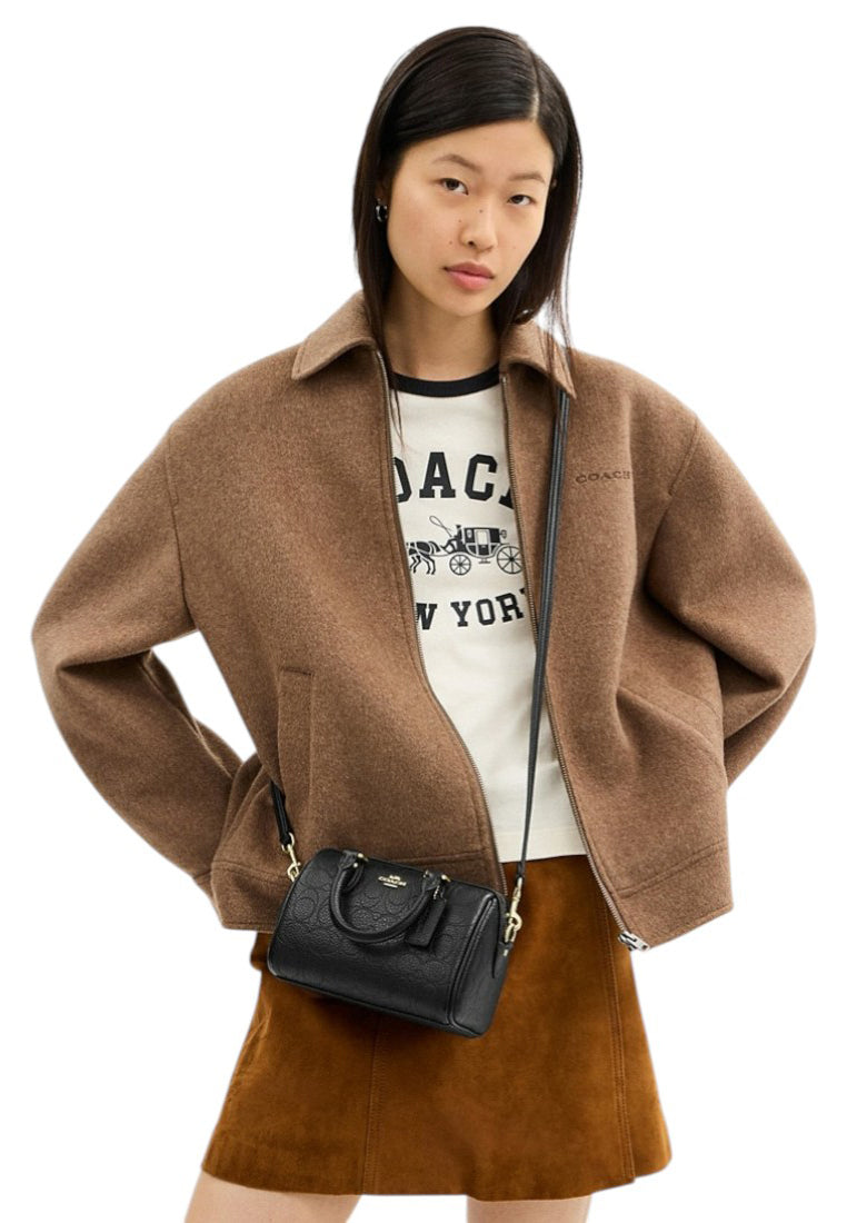 Coach Mini Rowan Crossbody Bag In Signature Leather - Black