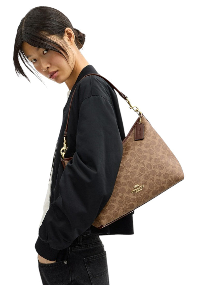Coach Laurel Shoulder Bag In Signature Canvas - Tan/Brown