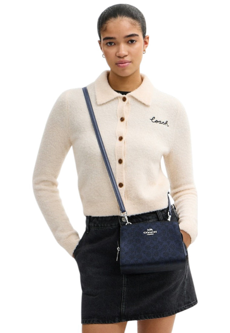 Coach Gia Crossbody Bag In Signature Canvas - Navy