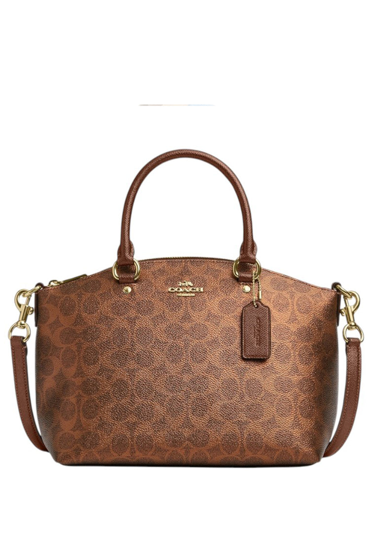 Coach Sadie Satchel Bag In Signature Canvas - Copper
