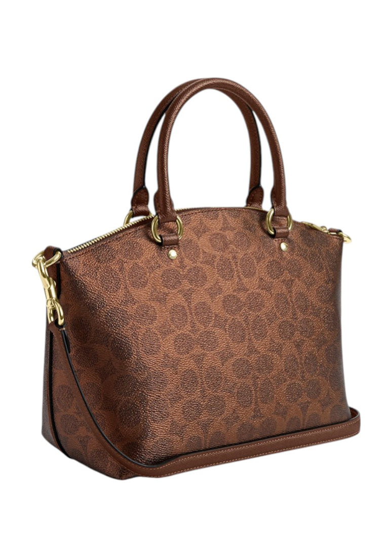 Coach Sadie Satchel Bag In Signature Canvas - Copper