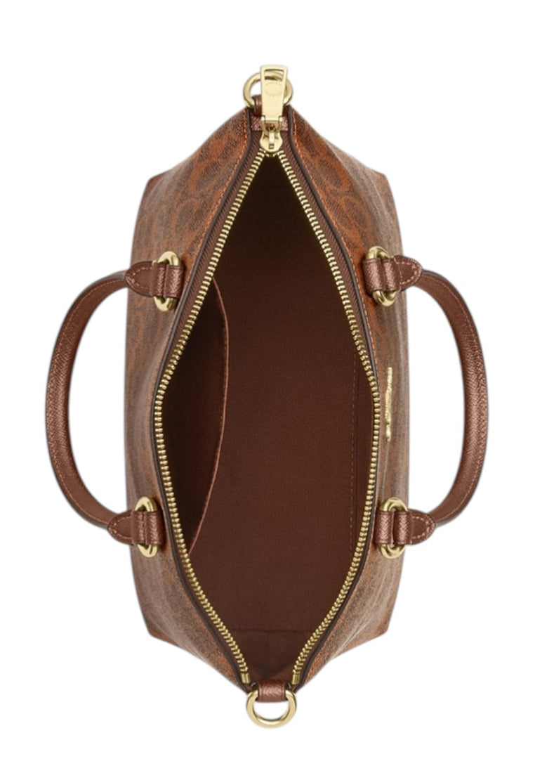 Coach Sadie Satchel Bag In Signature Canvas - Copper