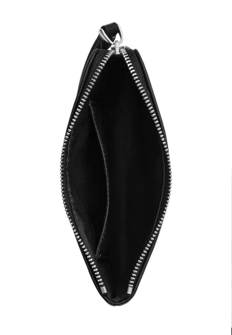 Coach Corner Zip Wristlet In Signature Denim - Black