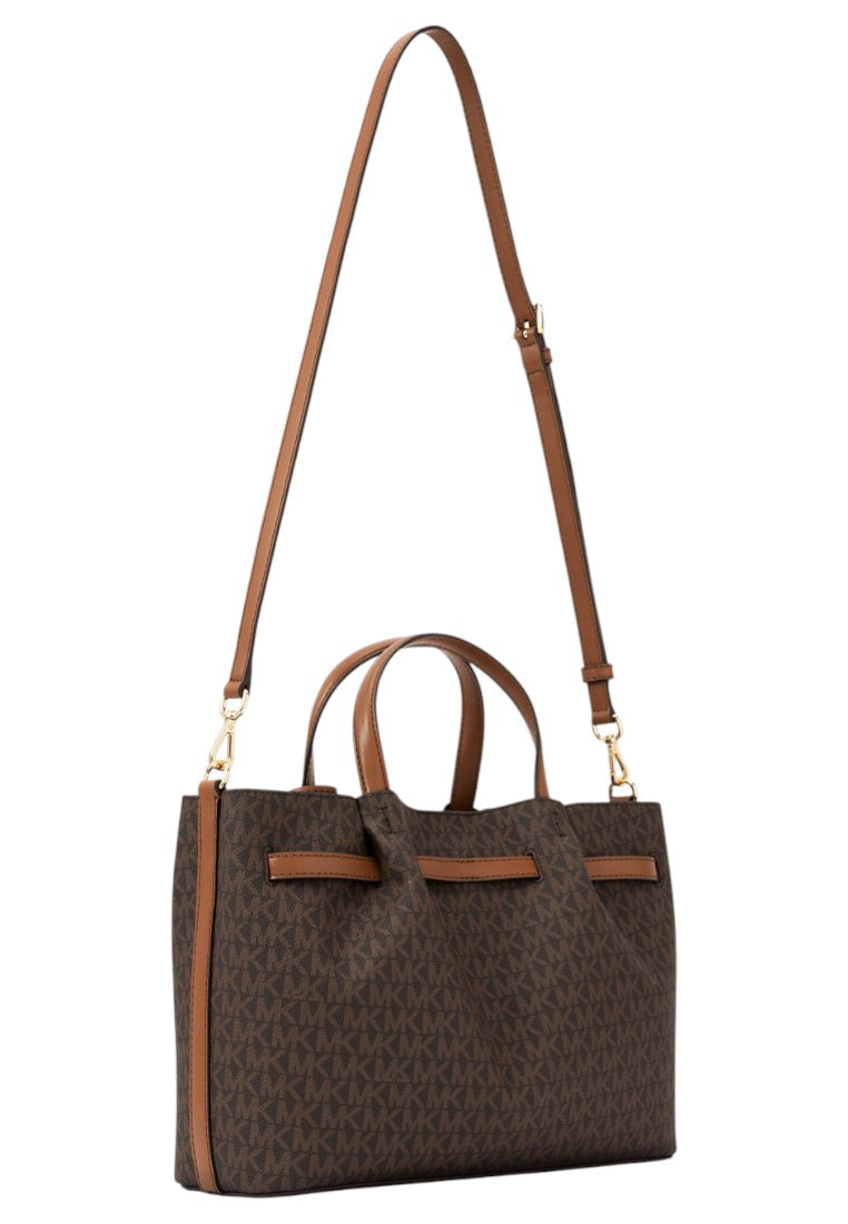 Michael Kors Carson Medium Signature Logo Satchel Bag - Brown