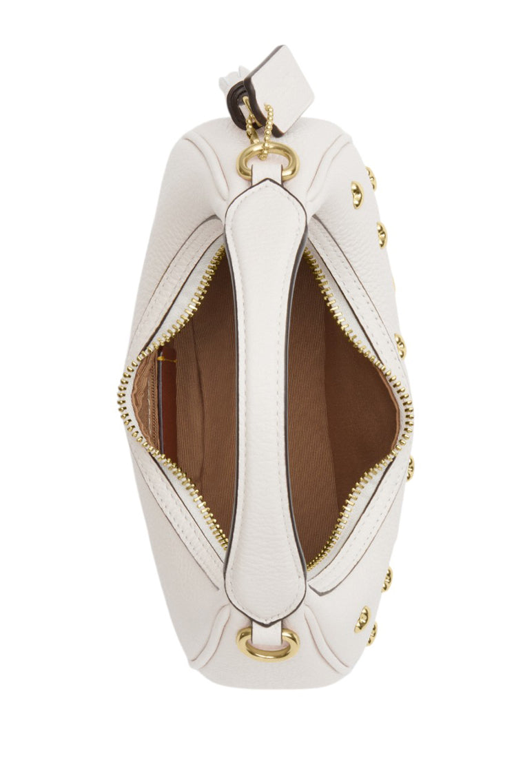 Coach Carmen Mini Crossbody Bag With Heart Rivets - Chalk