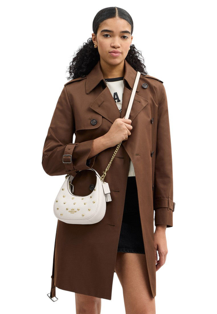 Coach Carmen Mini Crossbody Bag With Heart Rivets - Chalk