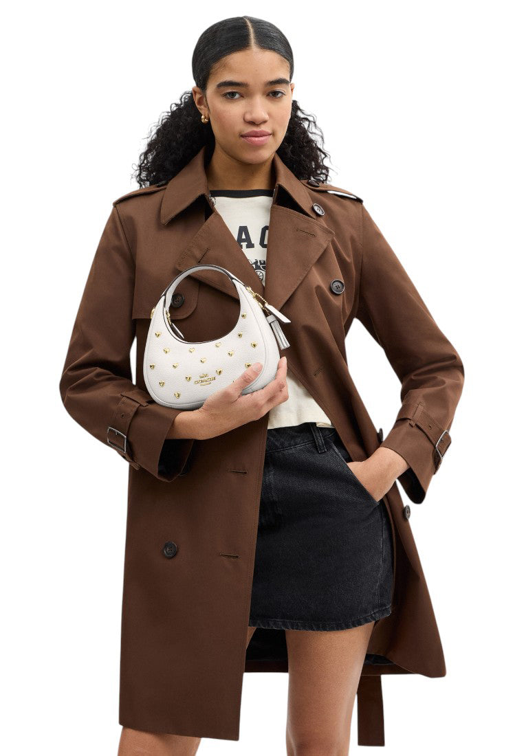 Coach Carmen Mini Crossbody Bag With Heart Rivets - Chalk
