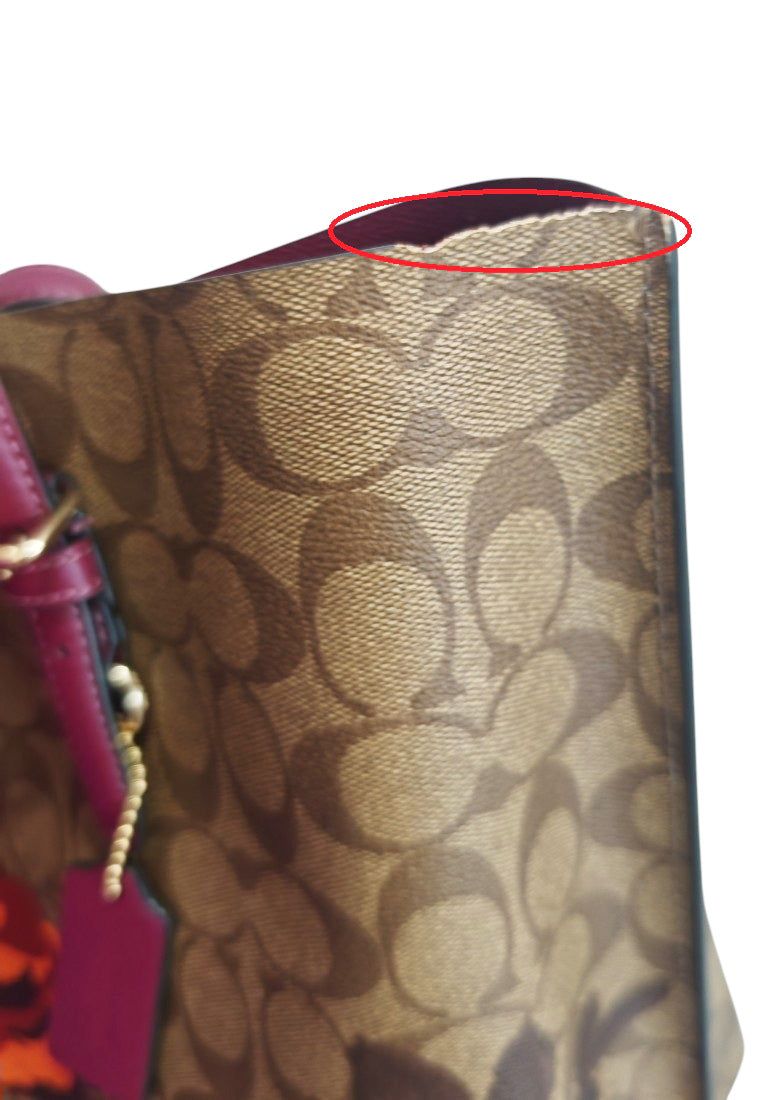Coach [DEFECTS] Mollie Tote In Signature Canvas With Jumbo Floral Print - Brown/Multi