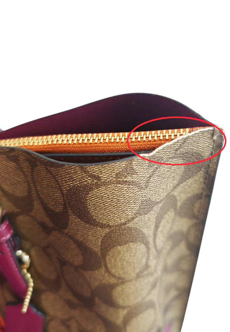 Coach [DEFECTS] Mollie Tote In Signature Canvas With Jumbo Floral Print - Brown/Multi