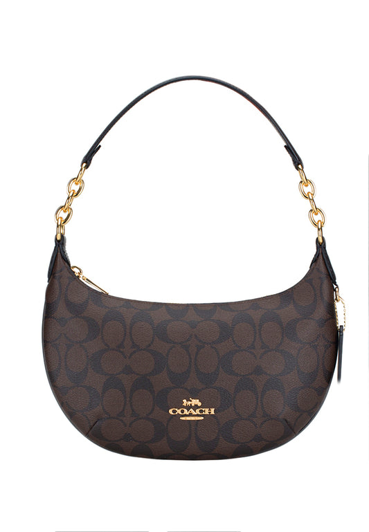Coach [DEFECTS] Payton Hobo In Signature Canvas - Dark Brown