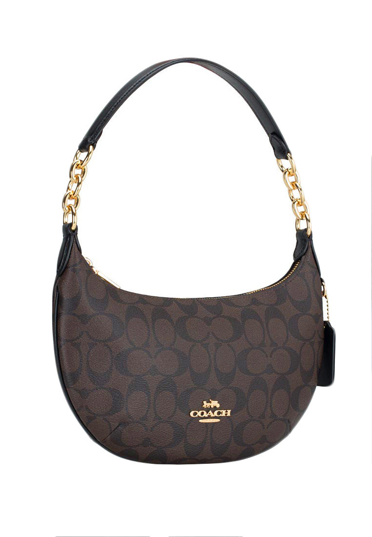 Coach [DEFECTS] Payton Hobo In Signature Canvas - Dark Brown