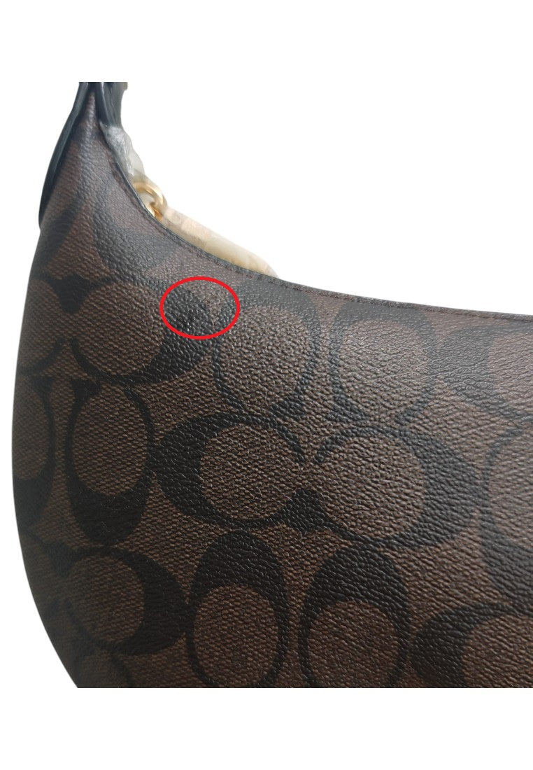 Coach [DEFECTS] Payton Hobo In Signature Canvas - Dark Brown