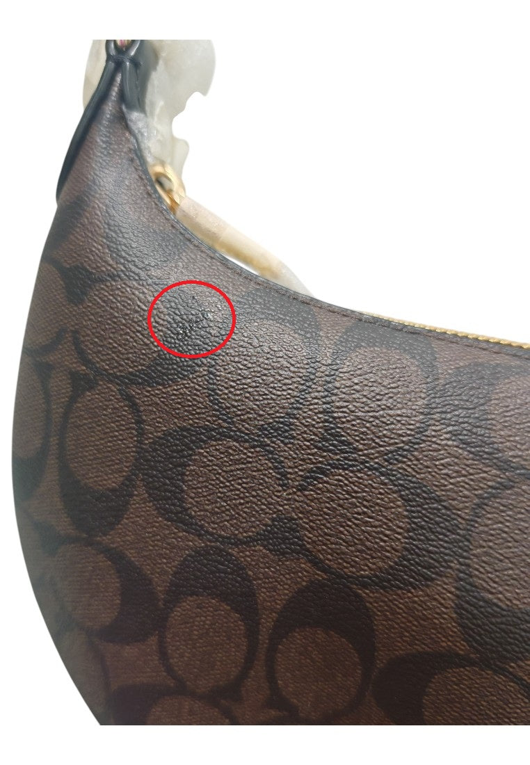 Coach [DEFECTS] Payton Hobo In Signature Canvas - Dark Brown