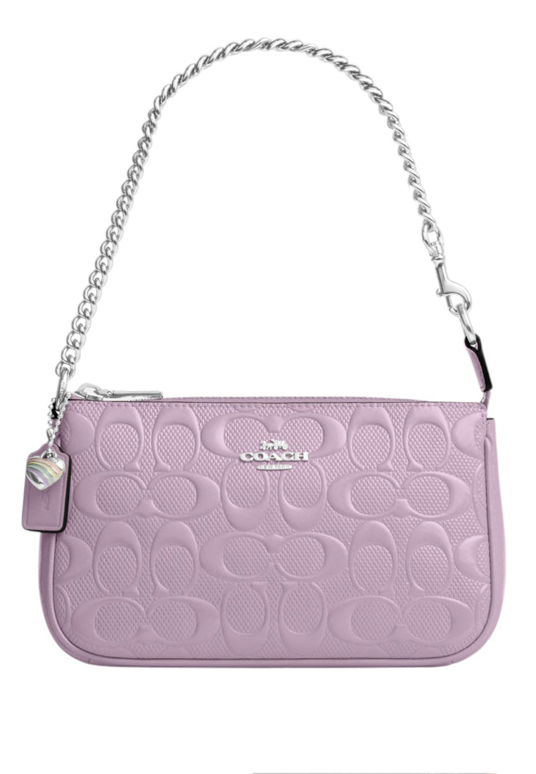 Coach Nolita 19 In Signature Leather With Heart Charm - Light Violet