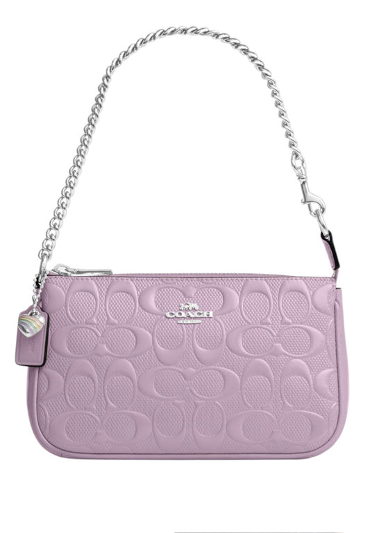 Coach Nolita 19 In Signature Leather With Heart Charm - Light Violet