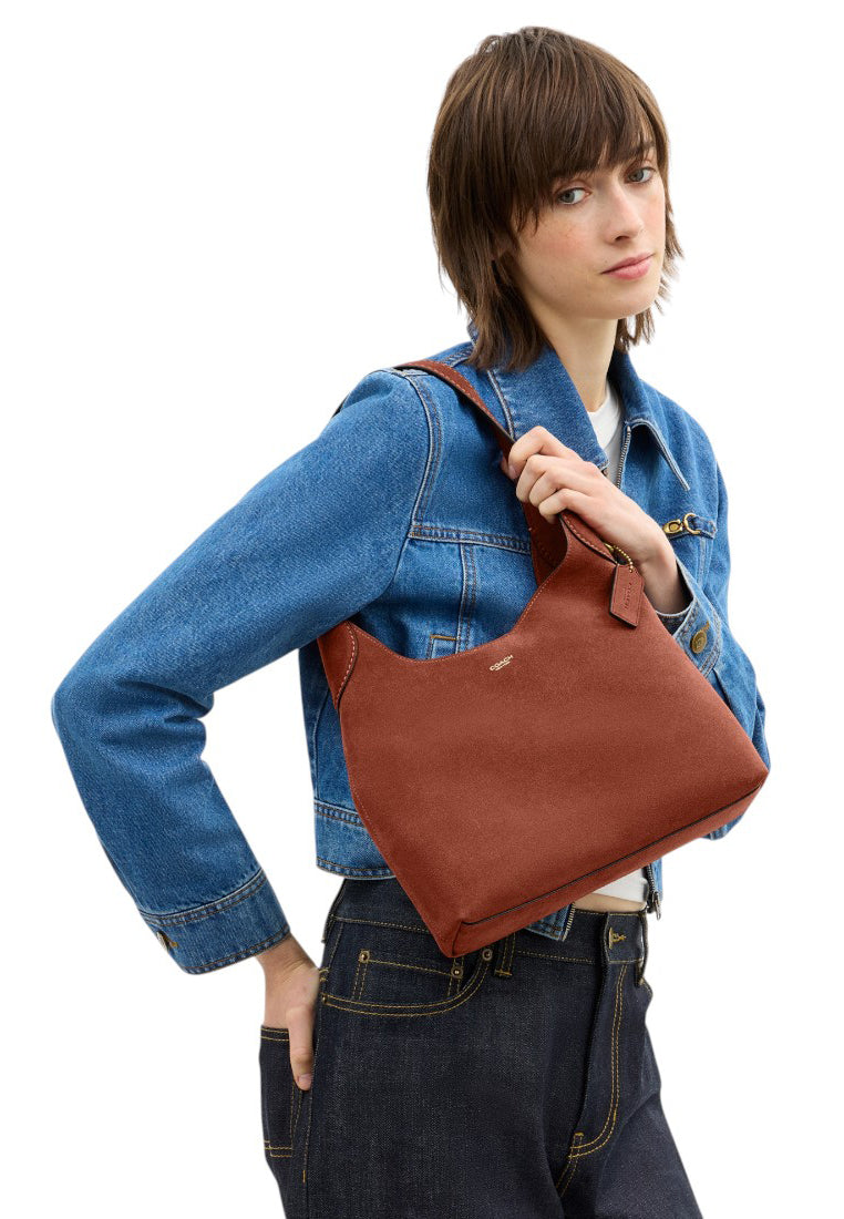 Coach Suede Brooklyn Shoulder Bag 28 - Clay