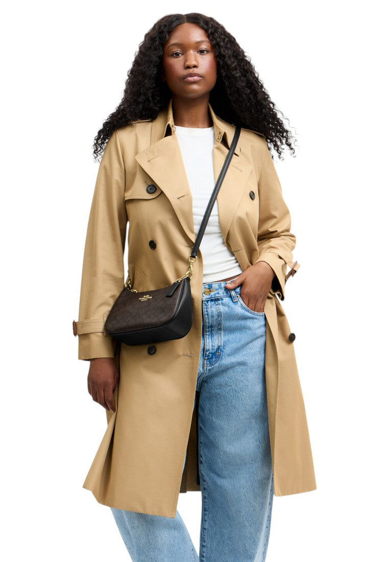 Coach Teri Shoulder Bag In Signature Canvas - Walnut/Black