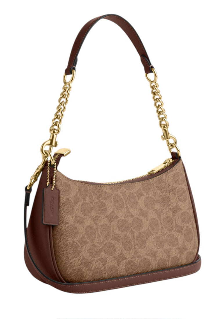 Coach Teri Shoulder Bag In Signature Canvas - Tan/Brown