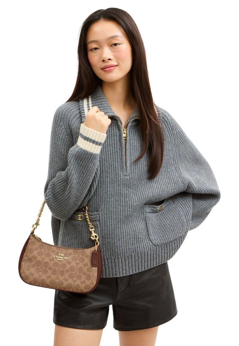 Coach Teri Shoulder Bag In Signature Canvas - Tan/Brown