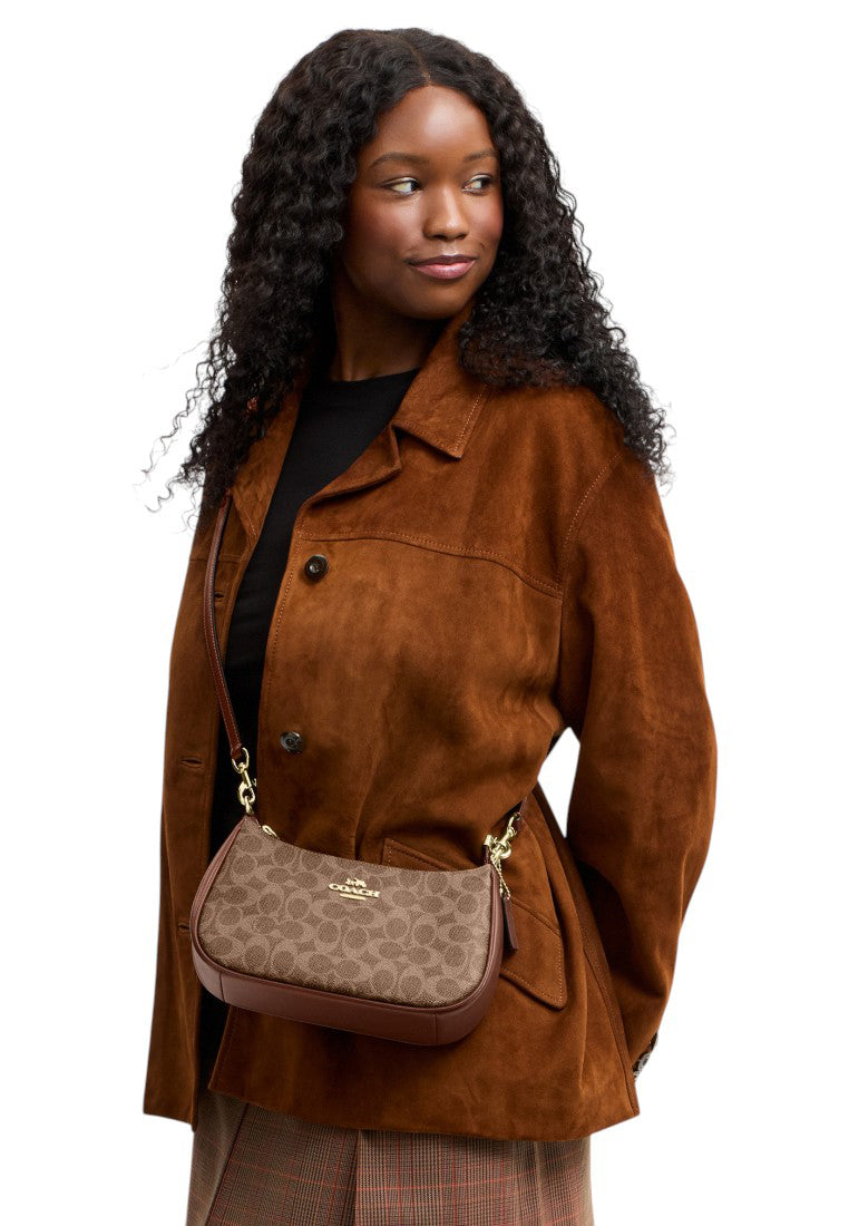 Coach Teri Shoulder Bag In Signature Canvas - Tan/Brown