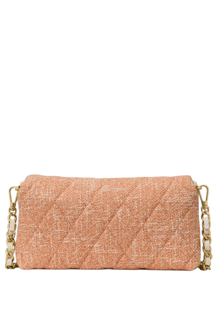 Kate Spade Carey Quilted Peach Tweed Wallet On Chain - Orange Jasper