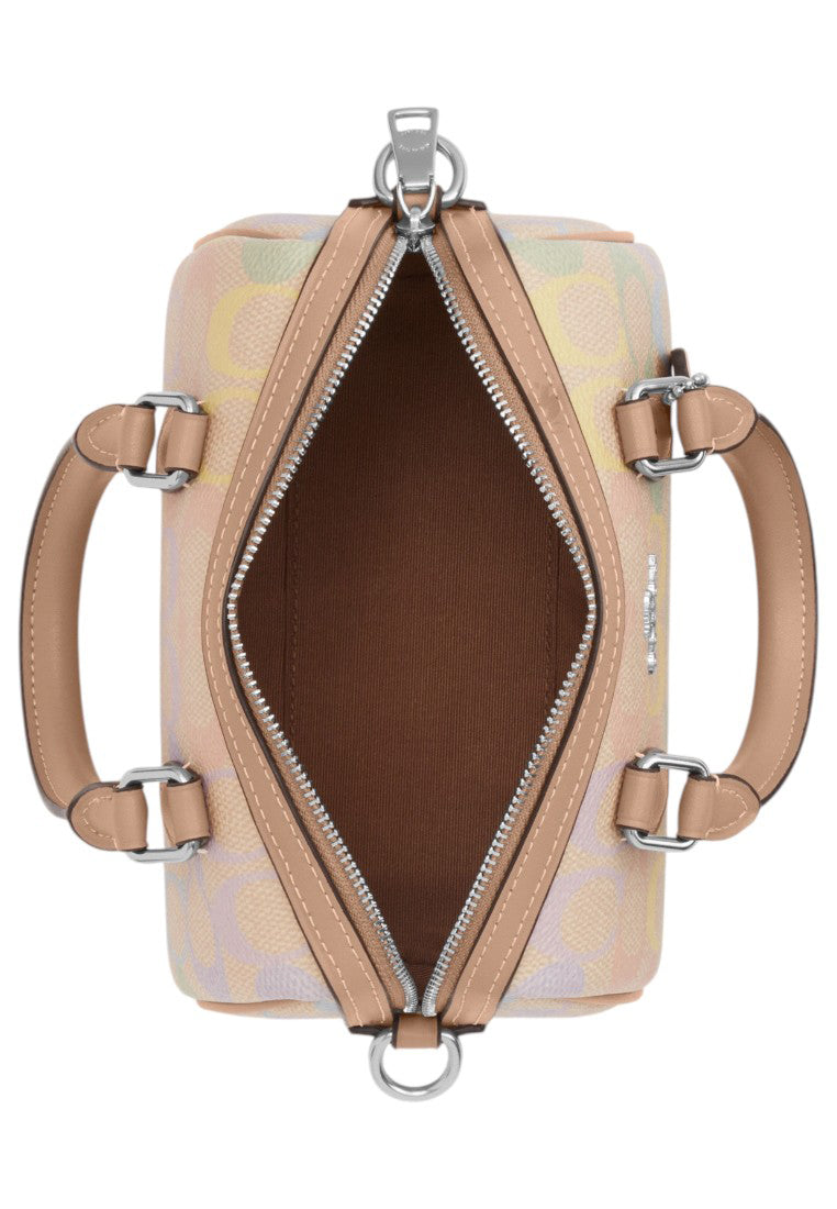 Coach Mini Rowan Crossbody Bag In Rainbow Signature Canvas - Sand/Multi
