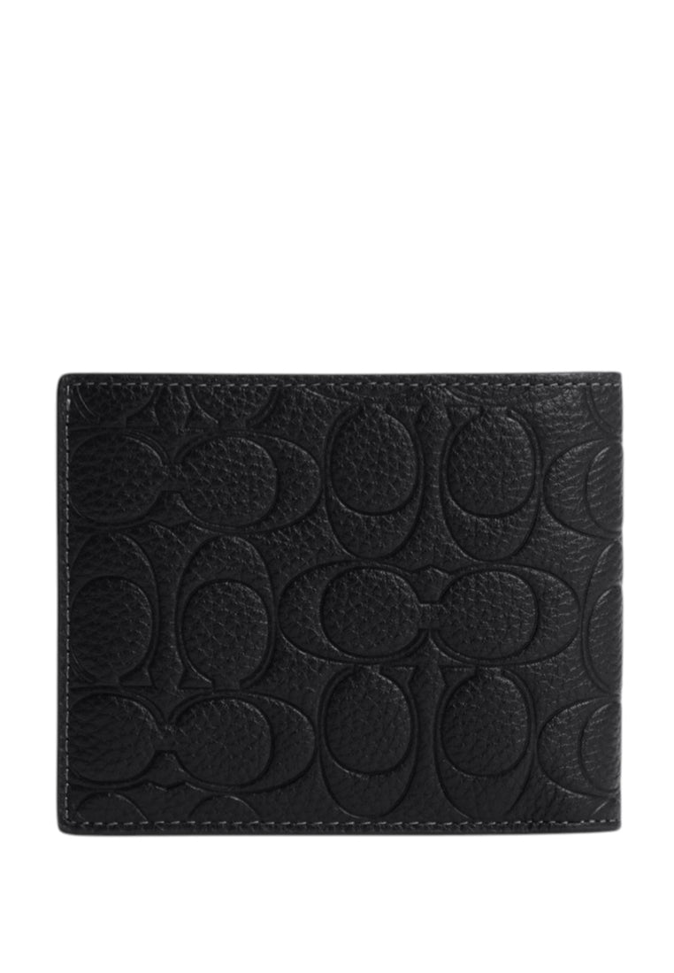 Coach Mens 3-In-1 Wallet In Signature Leather - Black