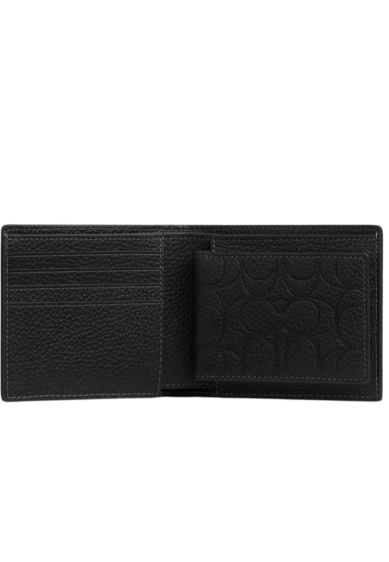 Coach Mens 3-In-1 Wallet In Signature Leather - Black