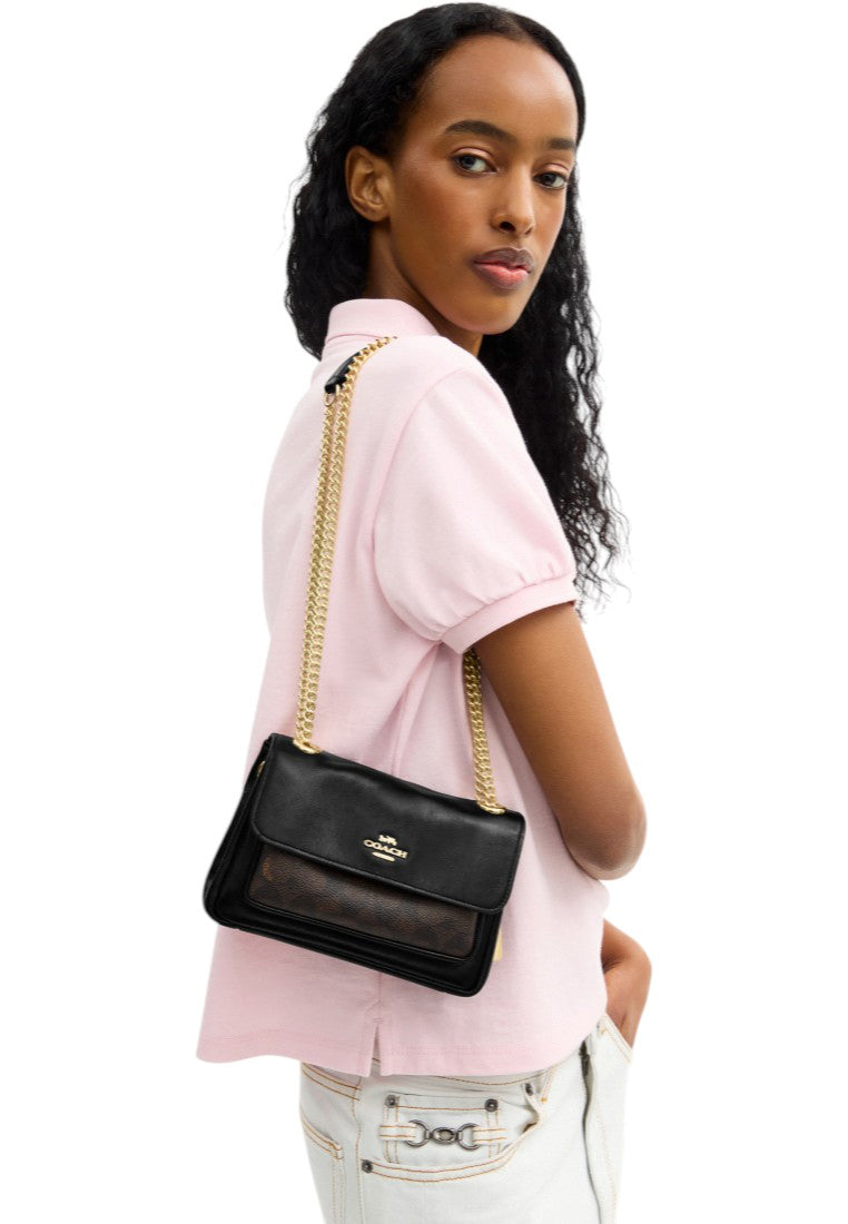Coach Elodie Crossbody Bag 18 In Signature Canvas - Walnut/Black