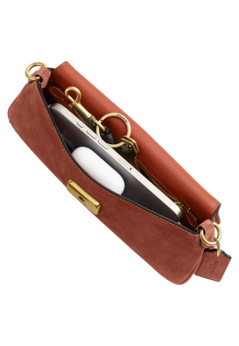 Coach Suede Jet Shoulder Bag - Clay
