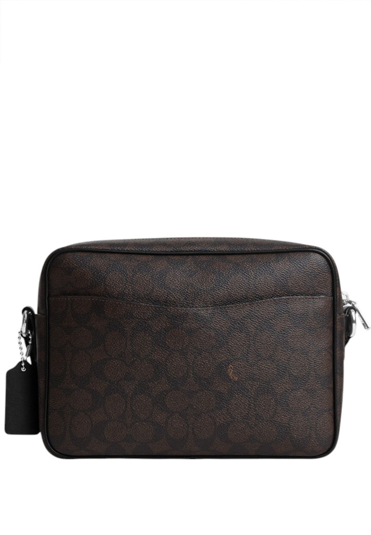 Coach Mens Colton Crossbody Bag 25 In Signature Canvas With Patches - Black