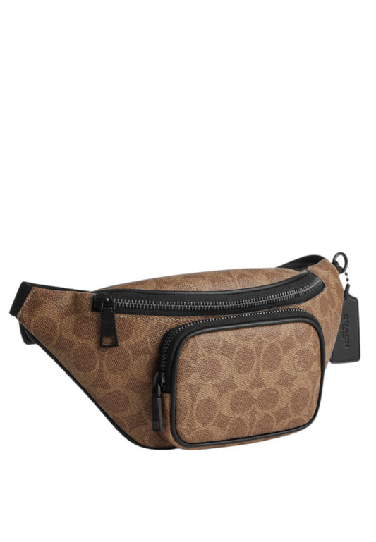 Coach Mens Travis Belt Bag 30 In Signature Canvas - Brown