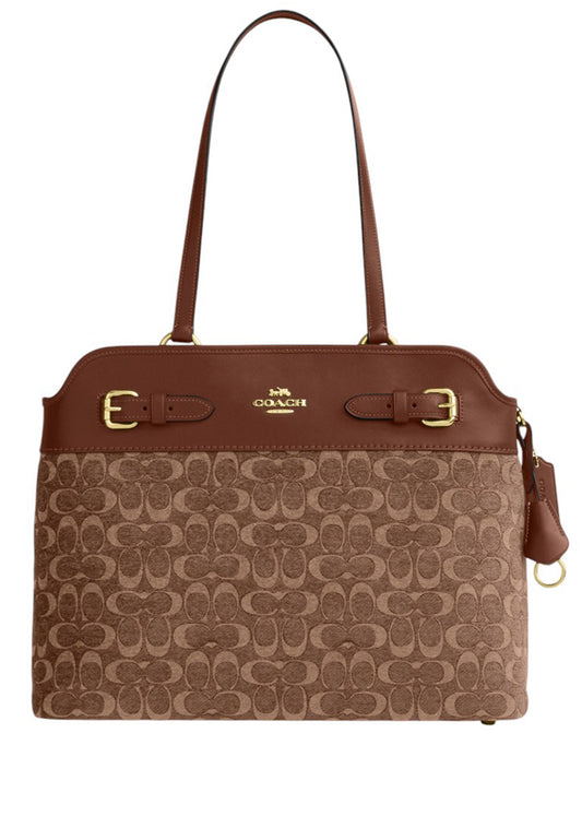 Coach Easton Tote Bag In Signature Chenille - Vintage Brown