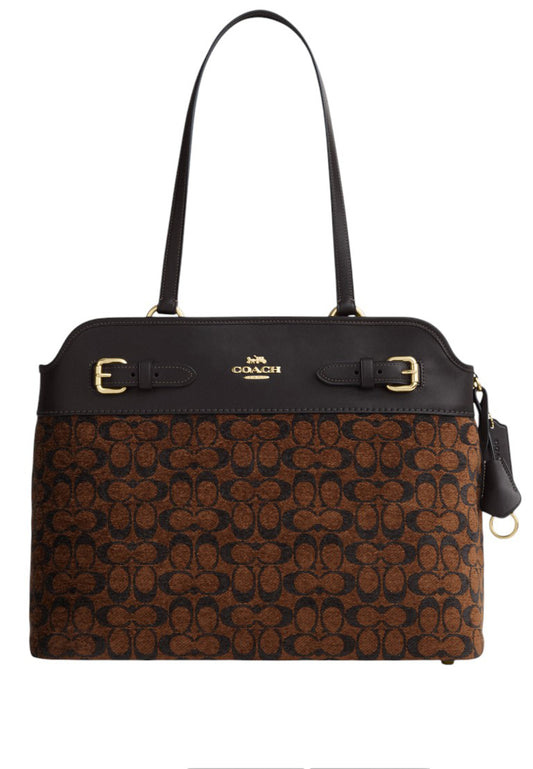 Coach Easton Tote Bag In Signature Chenille - Truffle