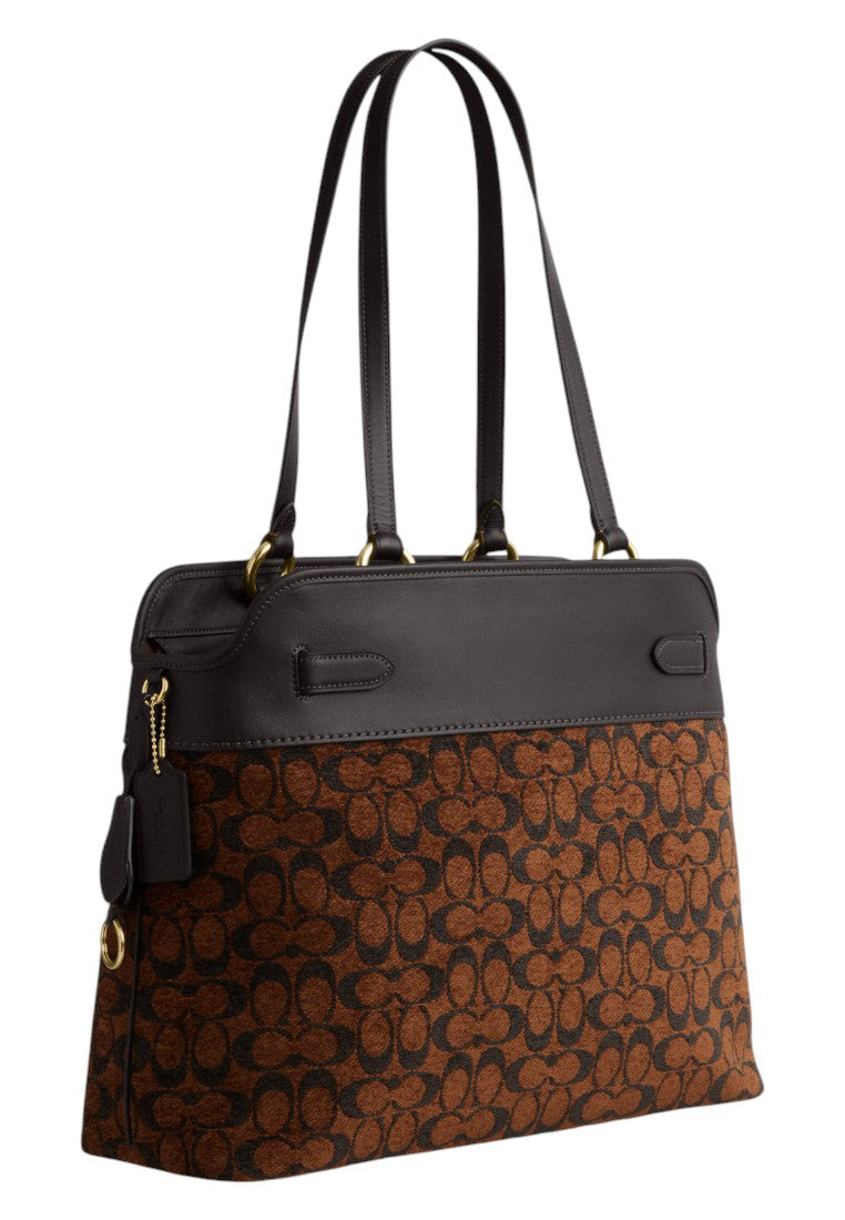 Coach Easton Tote Bag In Signature Chenille - Truffle