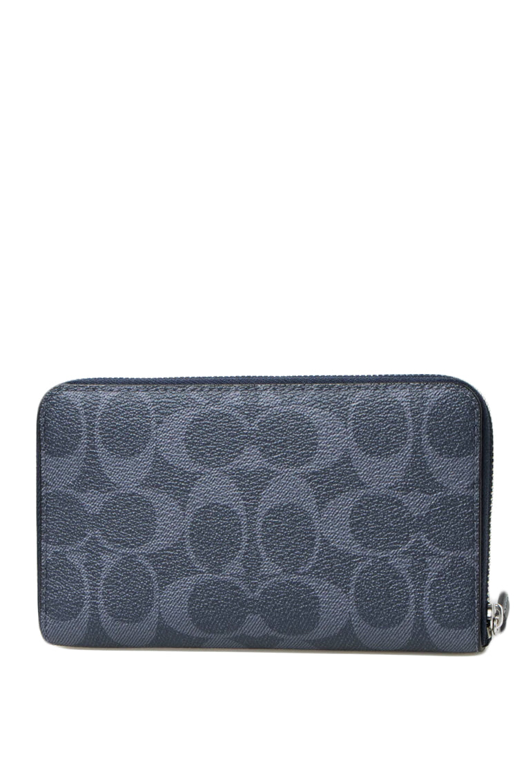 Coach Medium ID Zip Wallet In Signature Canvas Denim