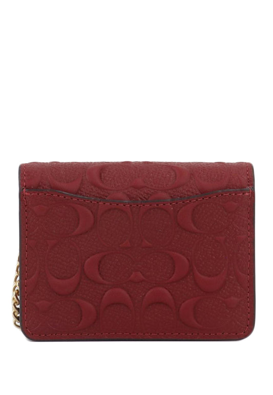 Coach Mini Wallet On A Chain In Signature Leather - Red