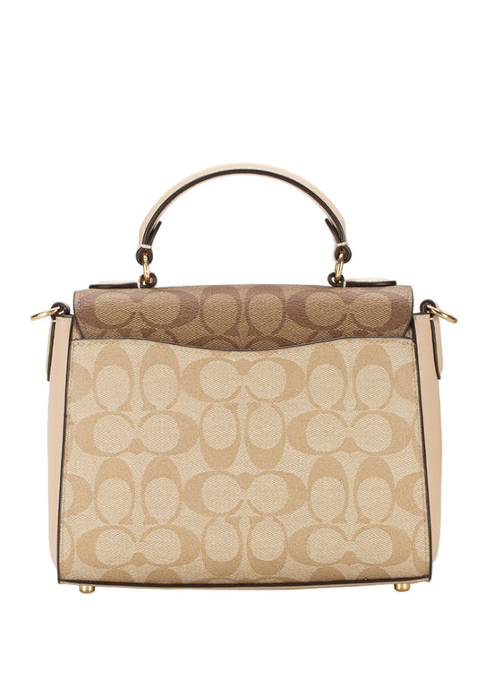 Coach Morgan Top Handle Satchel In Blocked Signature Canvas - Light Brown/Brown